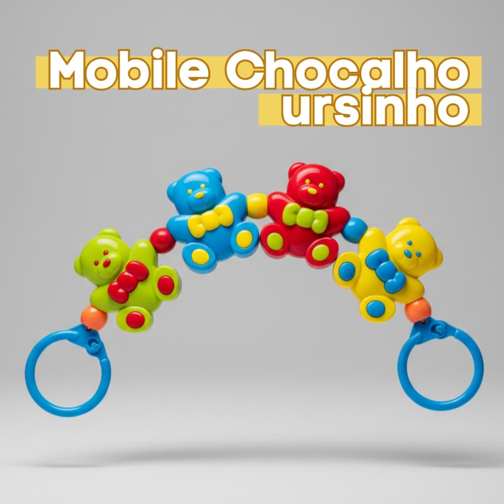 Móbile Chocalho Didático Infantil Para Berço e Carrinho