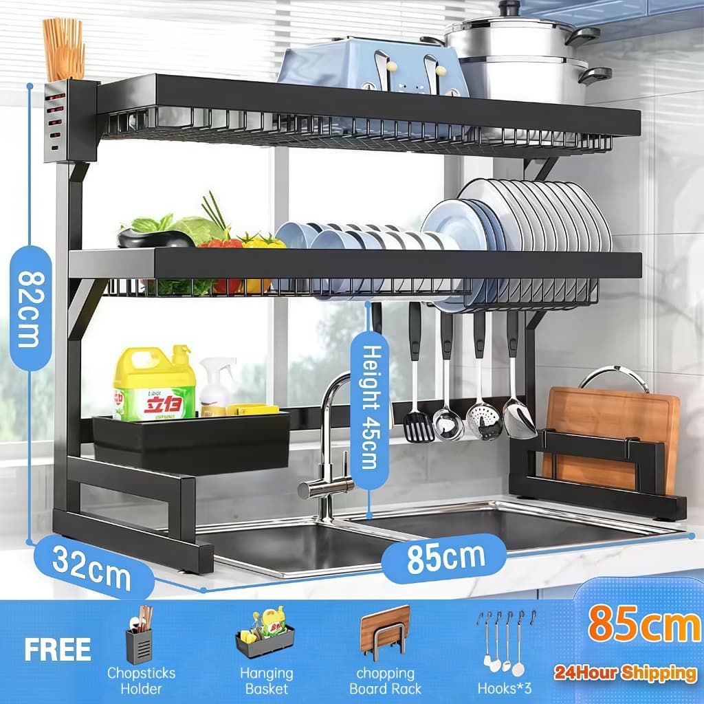 85cm Cozinha Suspensa Modula Autosustentavel Escorredor Louça Rac Escorredor Louça Suspenso Boutique Rack Aço Inoxidável