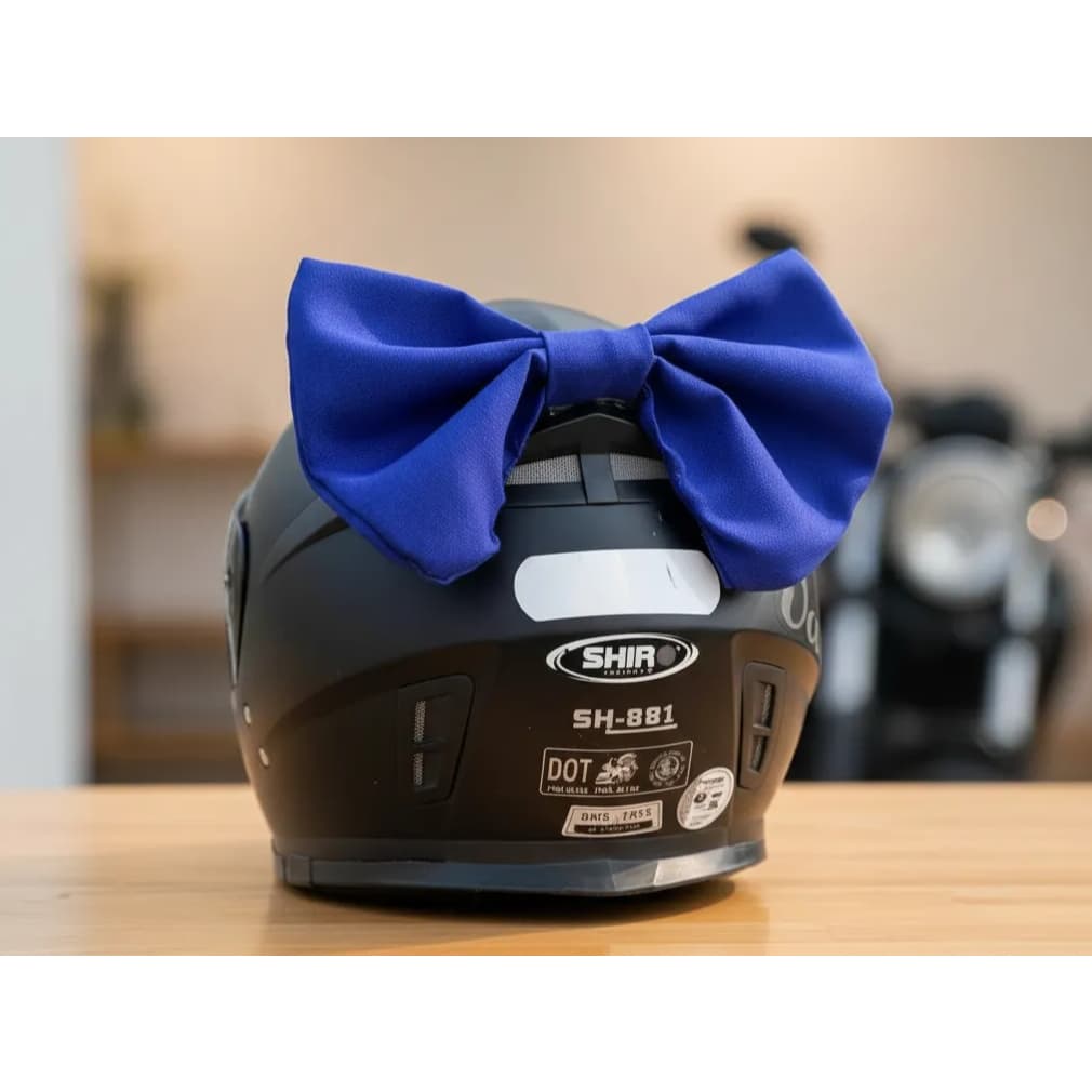 Laço estiloso para capacete de moto feminino