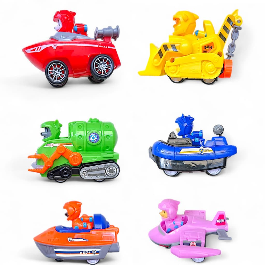 Kit 6 Carrinhos Patrulha Cachorros Brinquedos Coleção