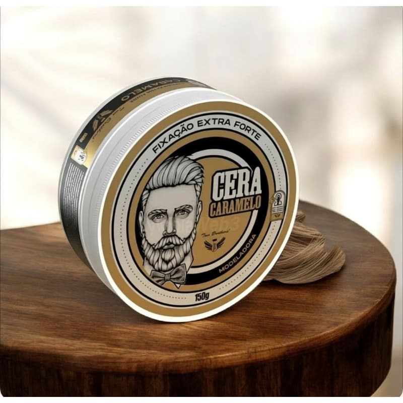 1 Cera Caramelo 150g Para Modelar e Fixar Cabelo Two Brothers Profissional