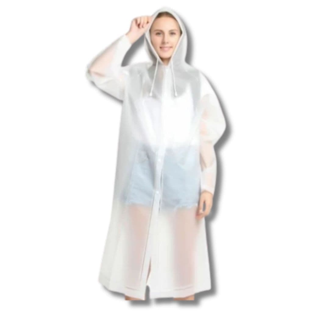 Capa De Chuva com Gabardina Toca grossa e comprida transparente reforçada reutilizável Secagem Rápida