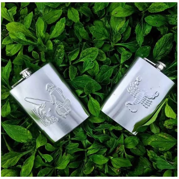 Cantil de bolso em aço inox 7oz 8oz Porta Bebidas Whisky Vodka Rum