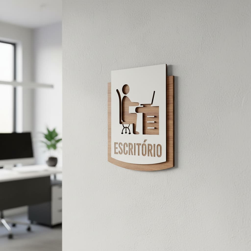 Placa Decorativa Mdf Victare Petit 15x13cm | Escritório