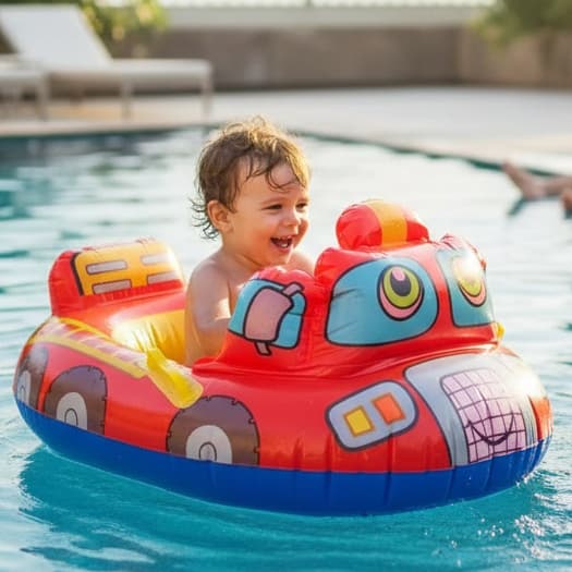 Boia Bote  Infantil  Carrinho  Inflável Com Assento  Piscina Praia Com Segurança Crianças