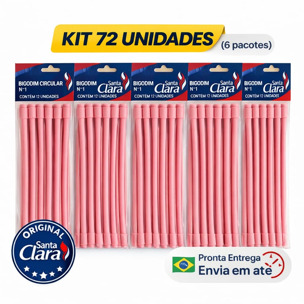 Kit 72 Bigodim Bigudinho Circular Santa Clara Nº1 Nº2 Nº3
