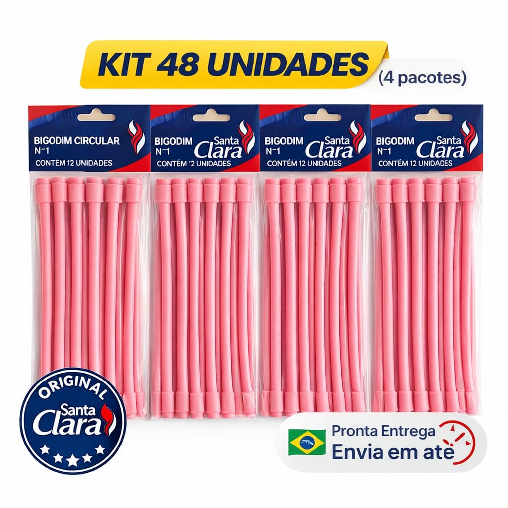 Kit 48 Bigodim Bigudinho Circular Santa Clara Nº1 Nº2 Nº3