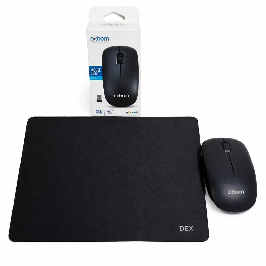 Mouse Sem Fio USB + Mouse Pad | Kit para Notebook e PC
