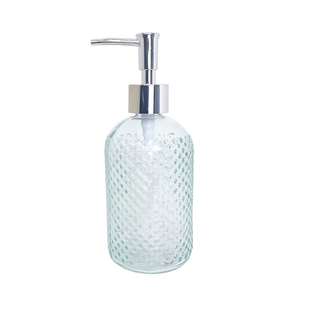 Porta Sabonete Líquido Incolor 400ml Canelado Ou Bolinha Sutt P/ Banheiro e Lavabo Design Moderno