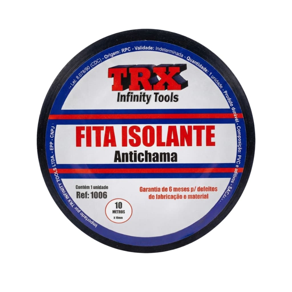 Fita Isolante 10m x 19mm Antichama kit com 10 fitas