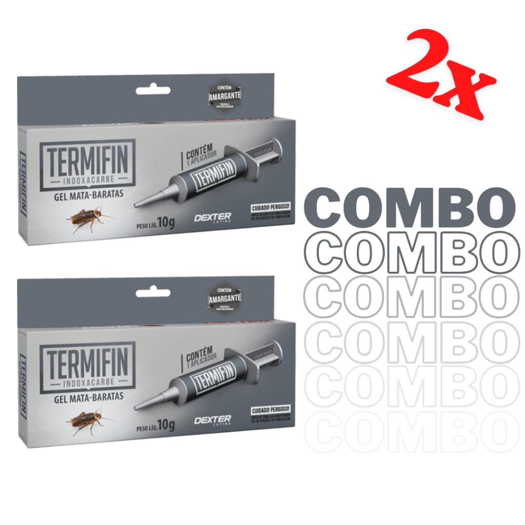 Gel Mata Barata TERMIFIN - Atrai e Mata Muito! Acabe de vez com as Baratinhas Francesinhas. 10g cada