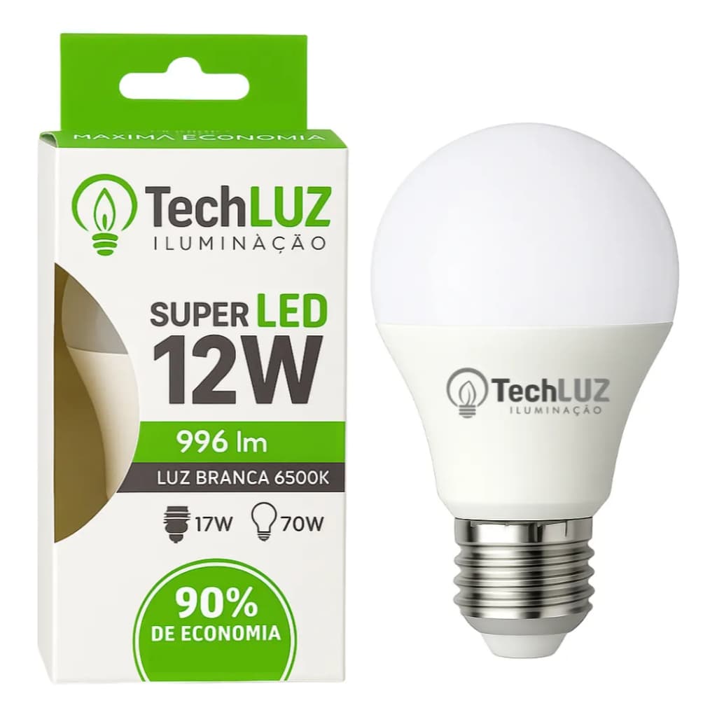 lampada led bulbo 12w 6500k bivolt E27 kit c/10 un