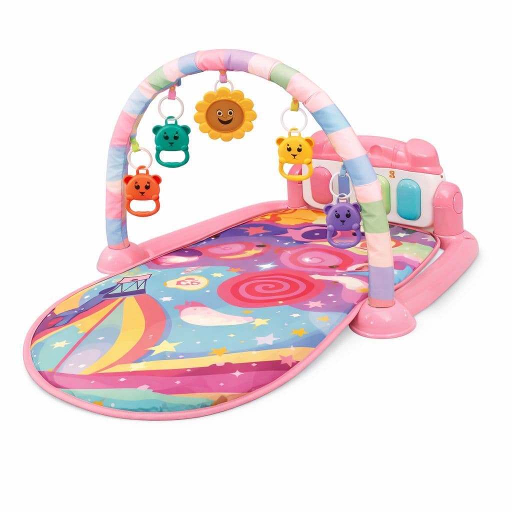 Tapete Infantil de Atividades Bebê Interativo com Arco de Brinquedos e Piano Musical