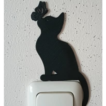 💡🐱🦋 Decoração para Interruptor de Luz | Gato e Borboleta