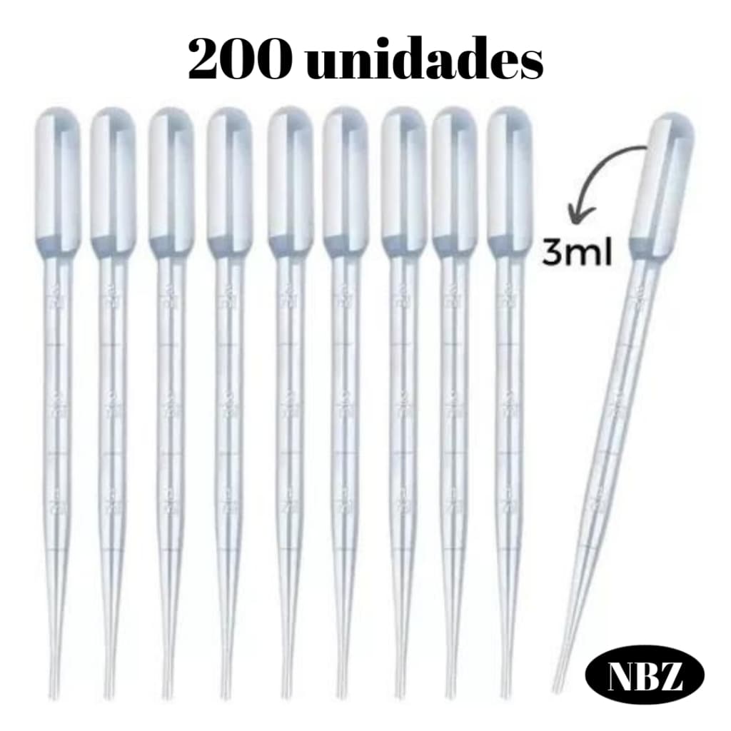 Pipeta Plástica 3ml com Graduação em Alto-Relevo