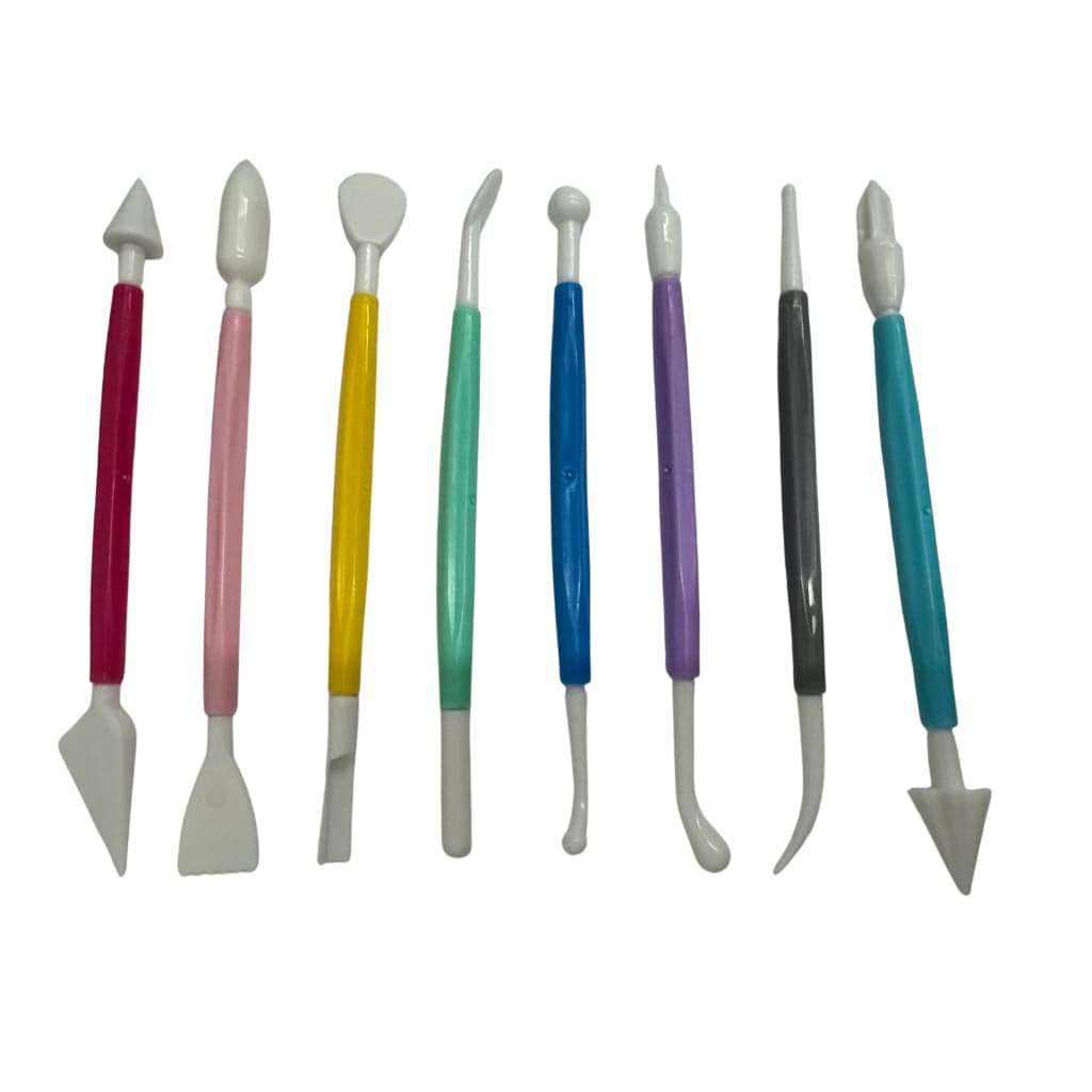 Kit Estecas Modeladoras Boleador 8 Peças Biscuit Pasta Americana Confeitaria