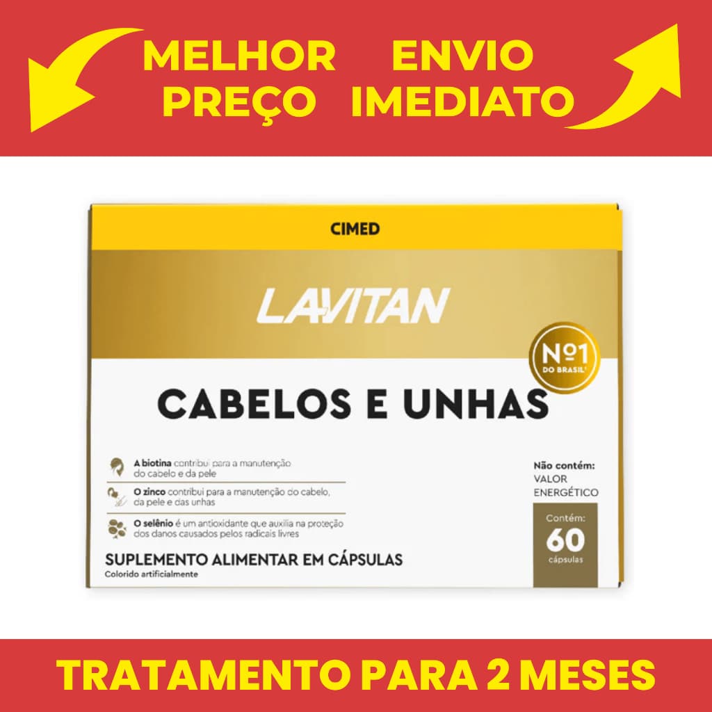 Suplemento Lavitan Cabelos e Unhas Cimed 60 capsulas