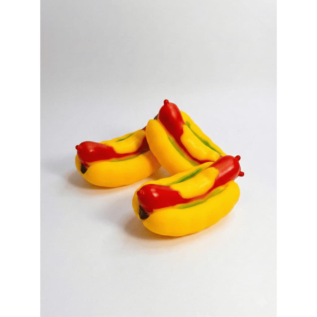 Brinquedo Mordedor para Cachorro Cães Formato Hot Dog Cachorro Quente com apito