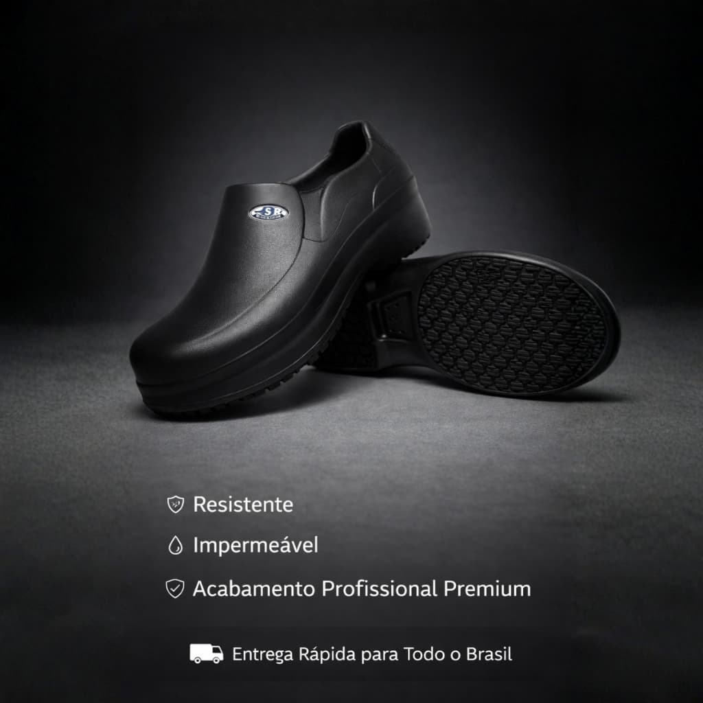 Sapato Profissional Cano Baixo Antiderrapante Conforto Premium Uso Diário Trabalho