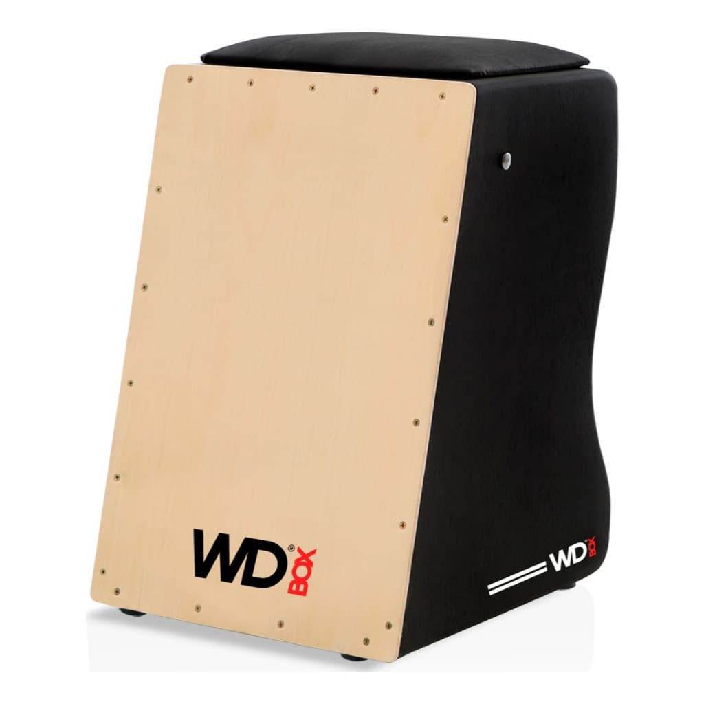 CAJON TRADICIONAL CUSTOM ACUSTICO PRETO | NATURAL - KIT (MA)