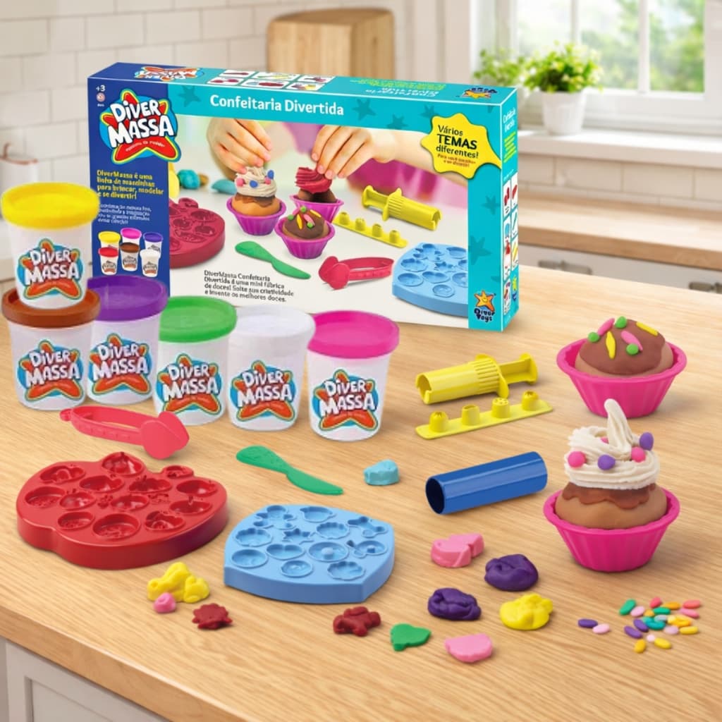 Massinha Para Modelar Diver Massa Confeitaria Divertida Divertoys Com Moldes