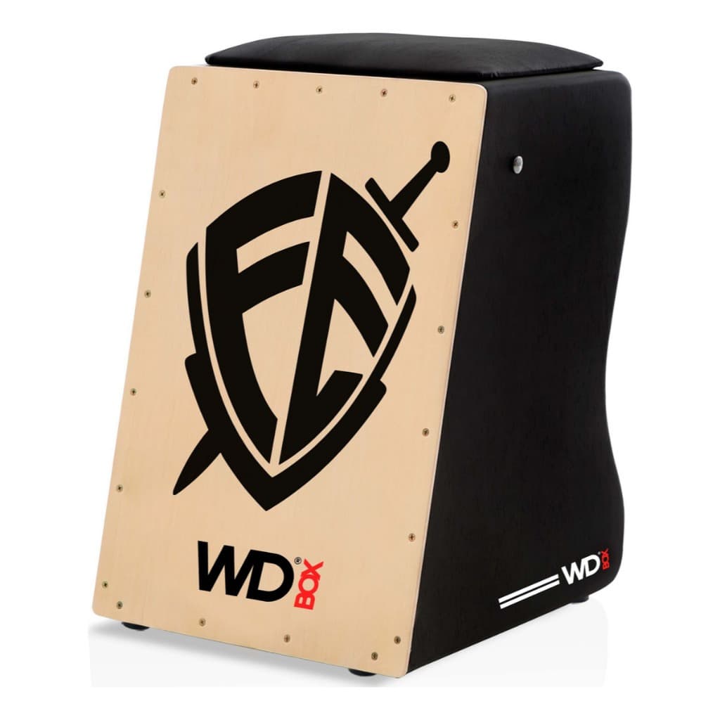 CAJON TRADICIONAL CUSTOM ACUSTICO PRETO | NATURAL FÉ - (MA)