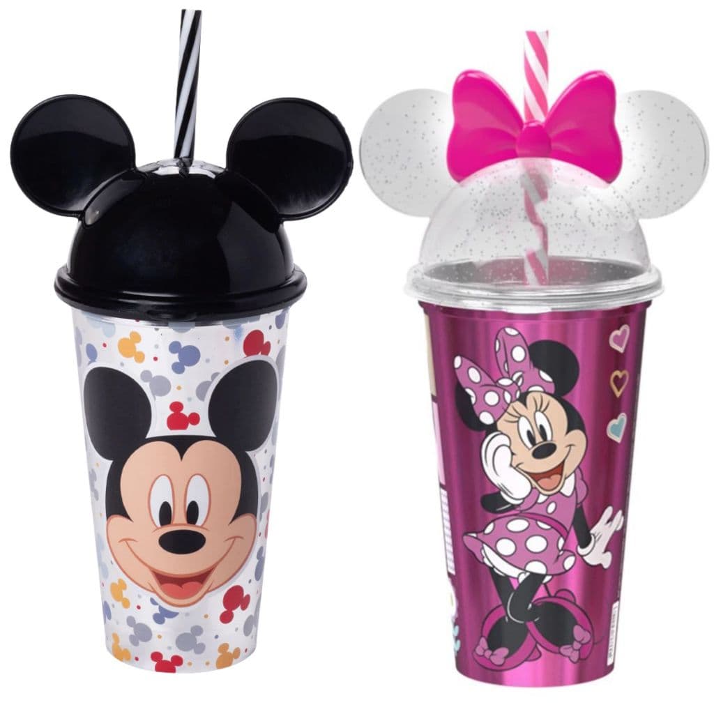 Copo da Disney infantil com canudo 500ml Mickey Minnie