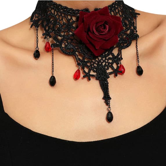 Colar De Gargantilha De Charme De Flor Para Mulheres Gótico De Renda Tassel Clavicle Chain Jewelry Novo