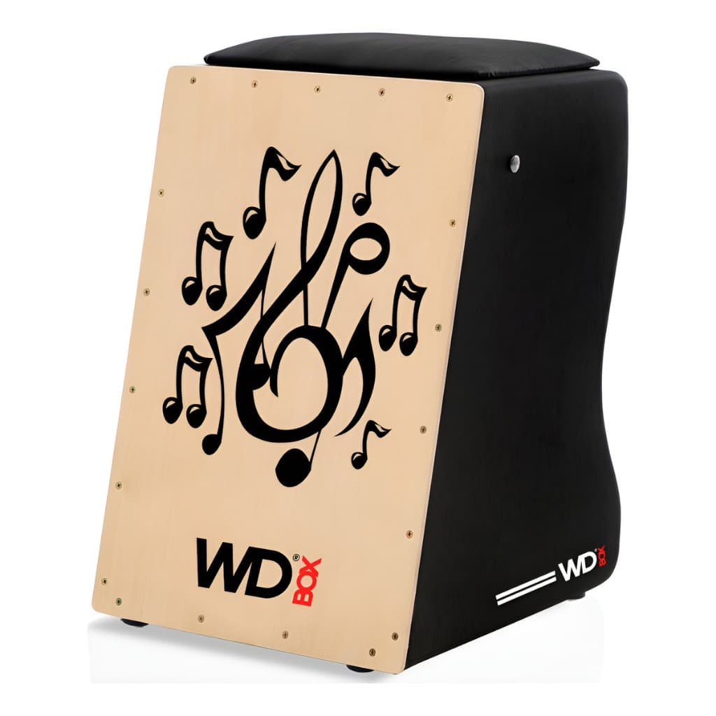 CAJON TRADICIONAL CUSTOM ACUSTICO PRETO | NATURAL MUSICAL MA
