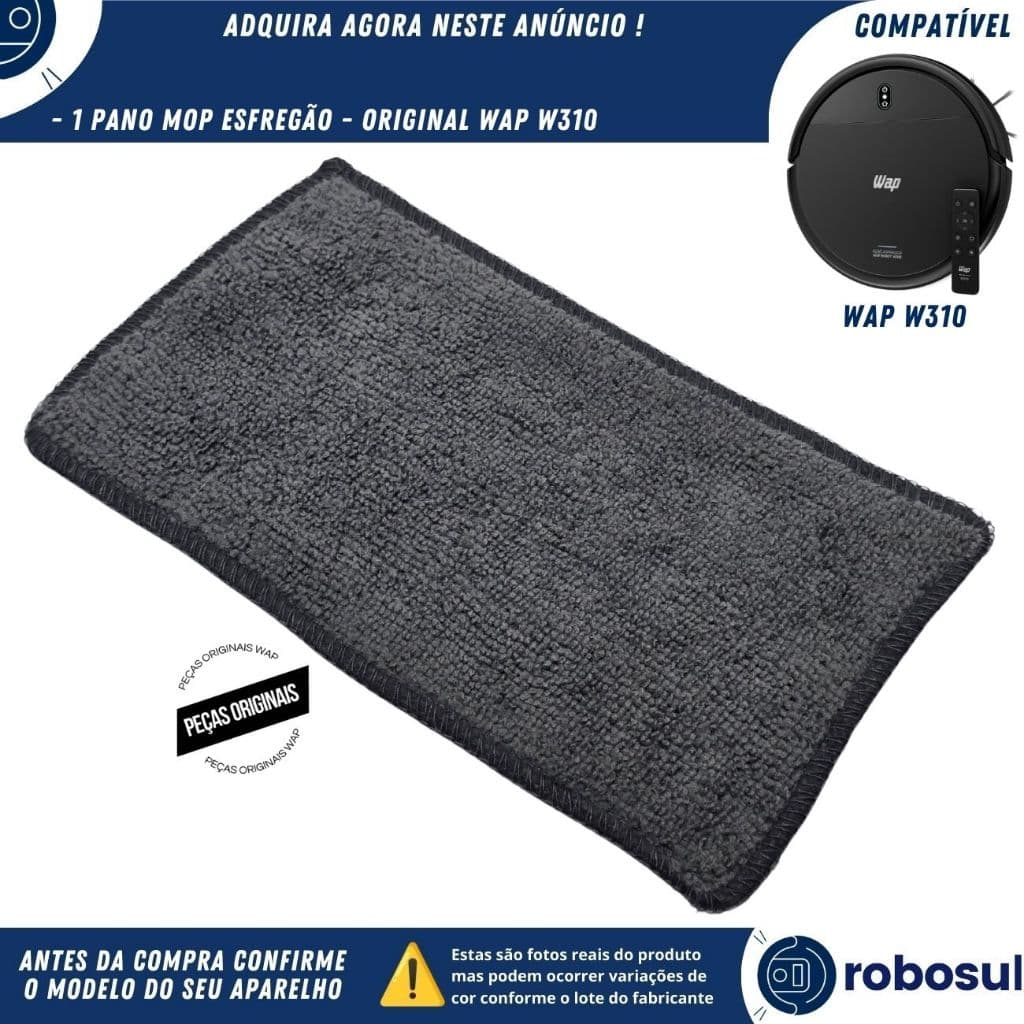 Refil Pano Mop Flanela Esfregão Original Para Robô Aspirador Wap Robot W310