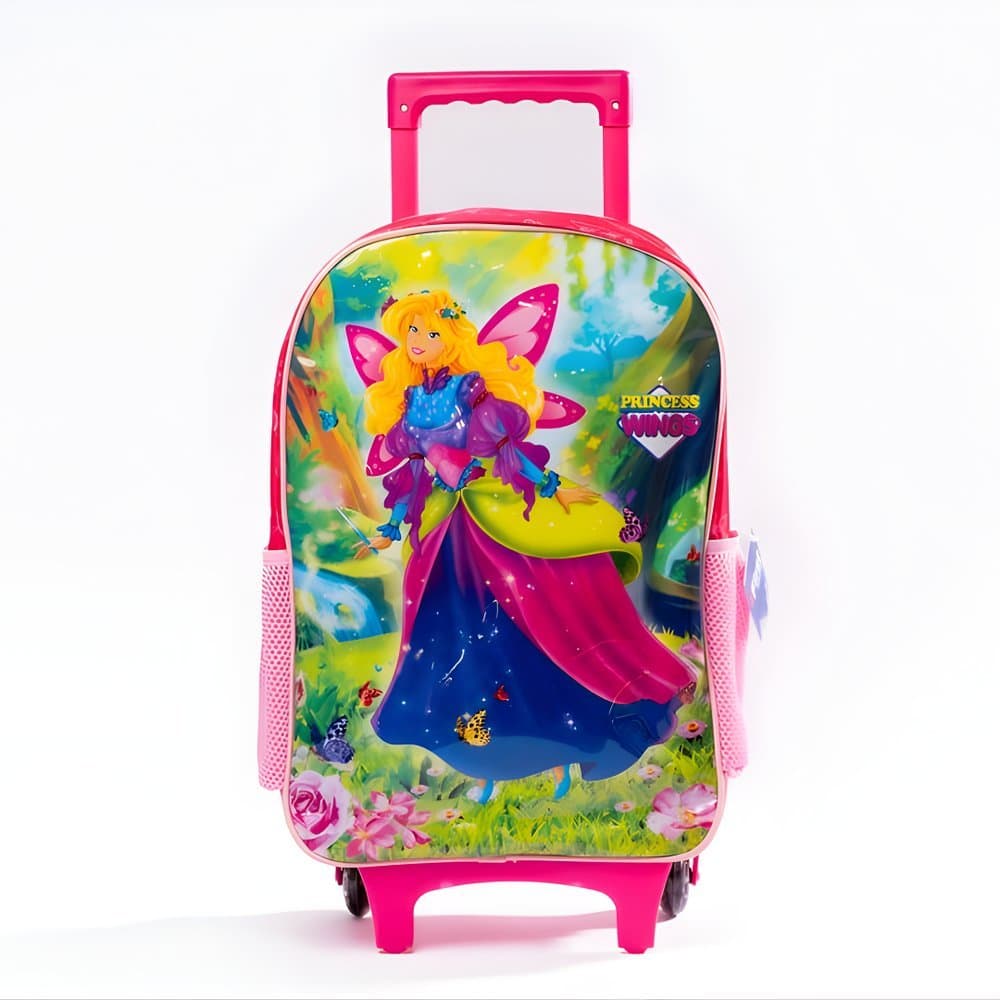 Mochila de Rodinhas Infantil Princess Wings - Rosa