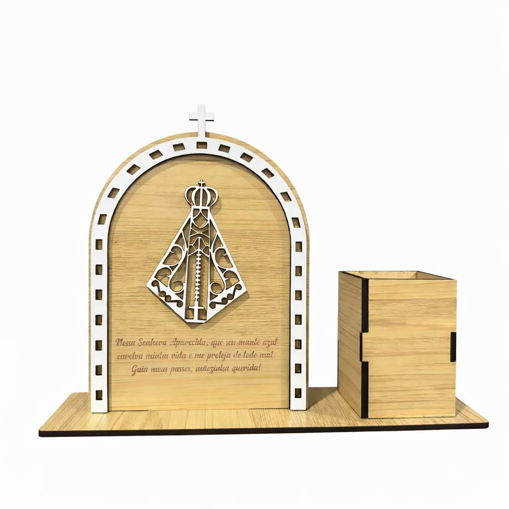 Porta Canetas + Santuário Nossa Senhora Aparecida MDF