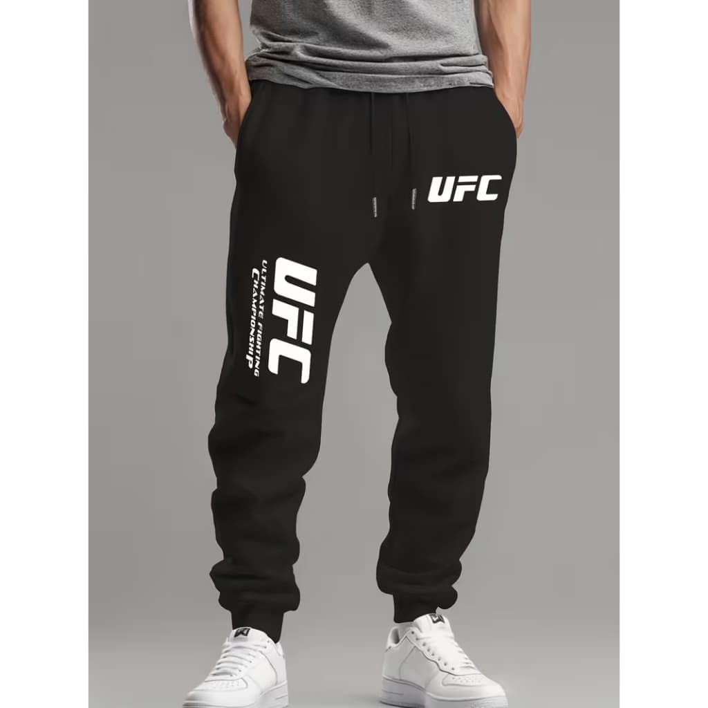 Calça De Moletom Unissex UFC Fighting Live Luta Artes Marciais Flanelado Frio Inverno Tecido Elastico Esportes Gym Trein