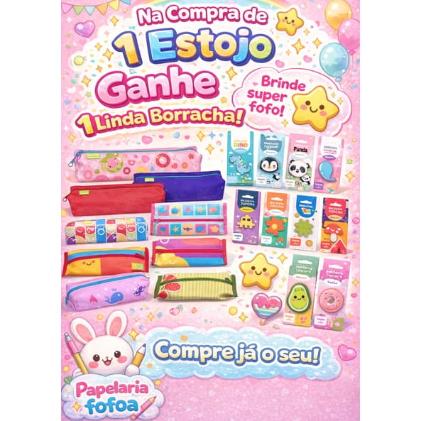Estojo Escolar Varios Temas e Modelos -  Leva 1 Brinde