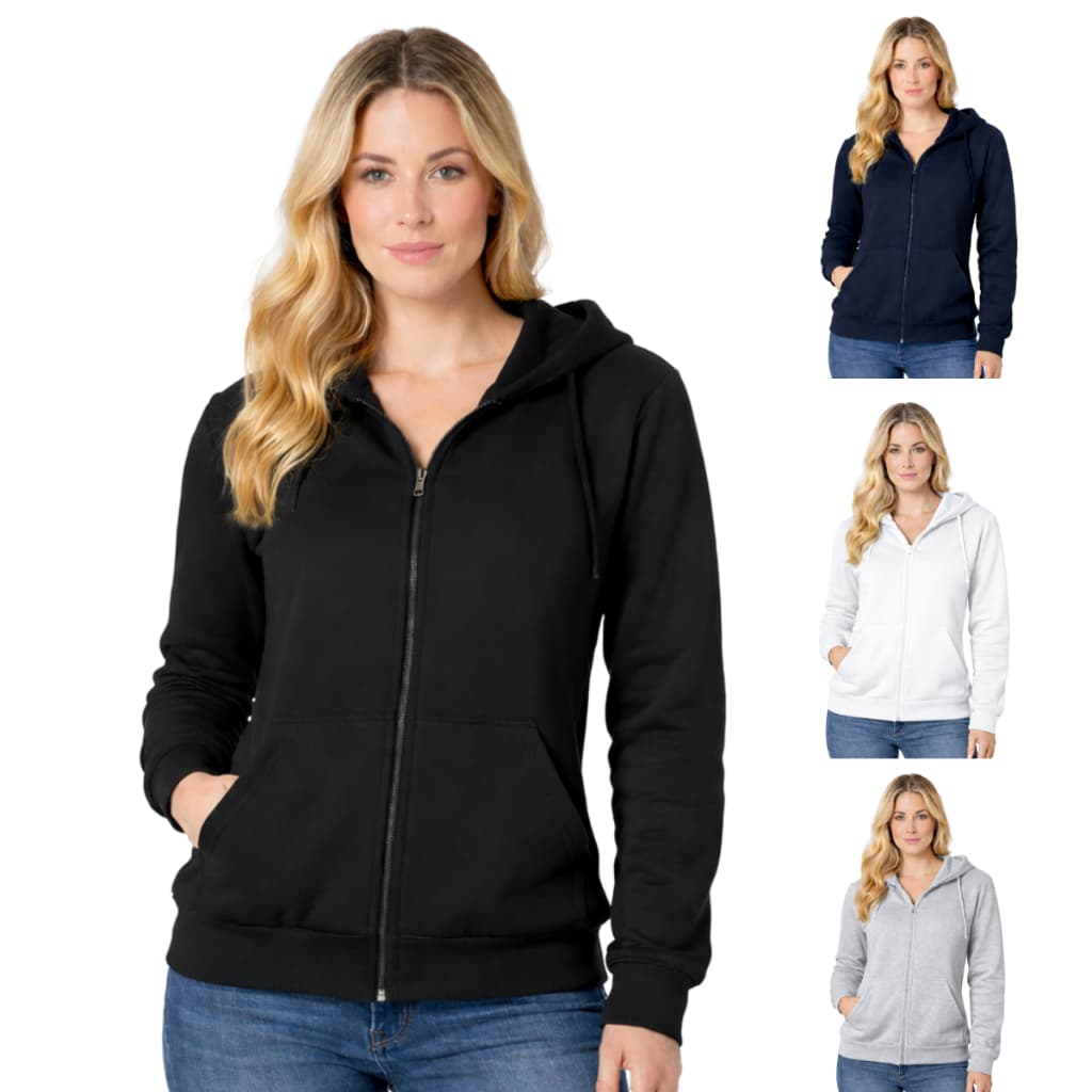 Blusa de Frio Feminino Moletom Quentinho Confortável Com Ziper Capuz 100 % Algodão Inverno