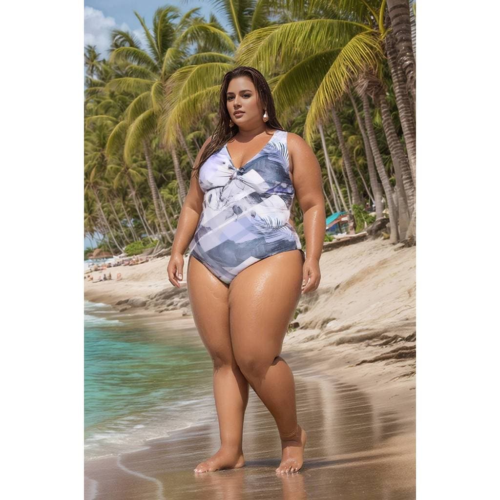 maiô plus size de praia busto franzido feminino lycra bojo removível até o tamanho 60