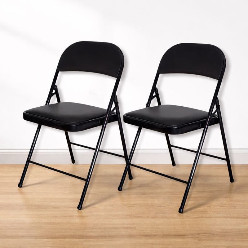 2x Cadeira Dobrável Encosto assento Almofadados Boteco Home Bares Restaurantes Chair Dance