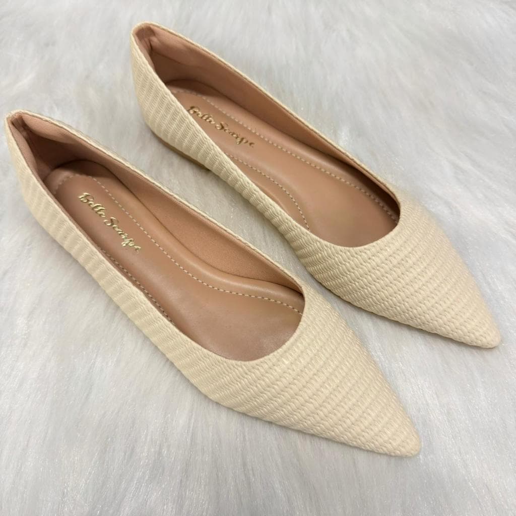 Sapatilha Feminina Casual Bico Super Alongado Confort Confortável Trama Linnha Premium