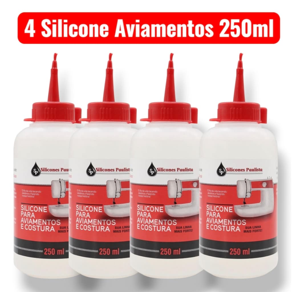Kit 4 Silicones Aviamentos 250ml - Silicones Paulista