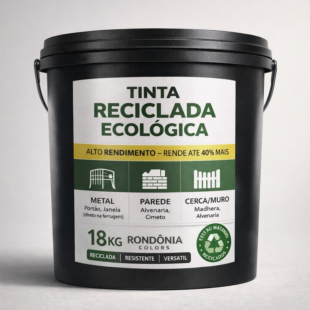 Tinta Óleo Reciclada 18L Alta Cobertura Econômica Ferrugem Madeira Metal Muro Parede Externa Portão