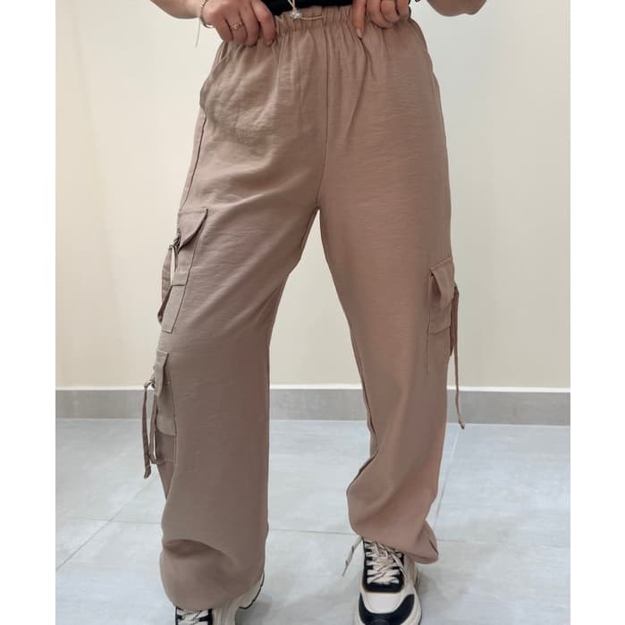Calça Jessy Com Elástico na Cintura Cargo Jogger