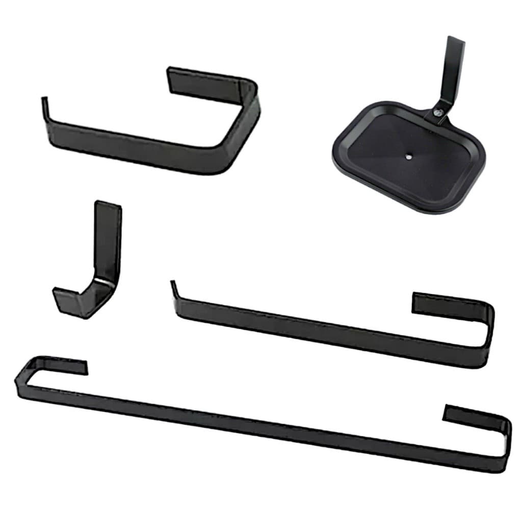 Kit Acessórios para Banheiro 5 Peças Preto Alta Durabilidade Não Enferruja