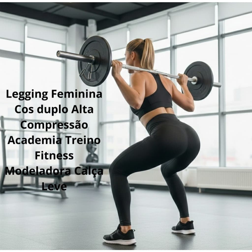 Calça Legging Feminina Cós Alto Alta Compressão Academia Treino Fitness Modeladora Legin Calsa Leg