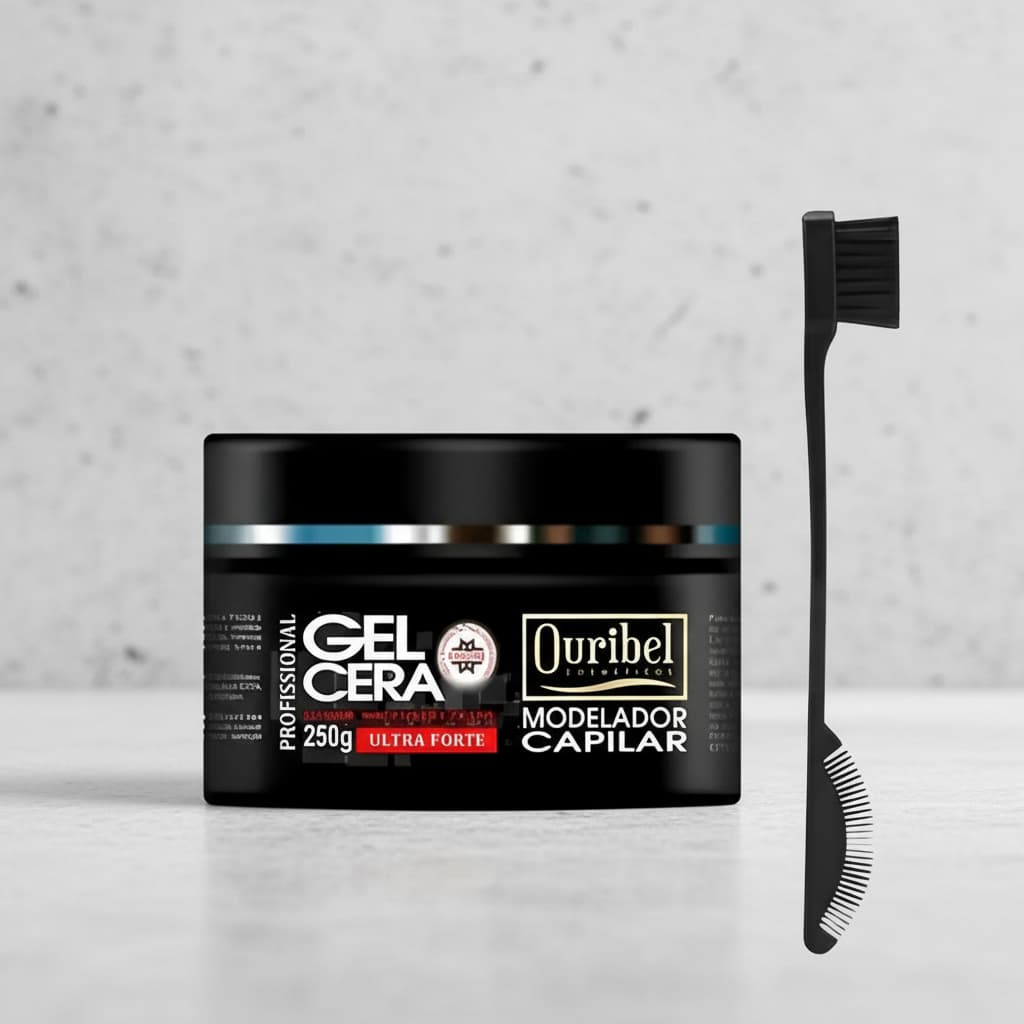 Gel Cera Fixador Modelador Capilar Ultra Forte Ouribel 250g + Escovinha p Baby Hair