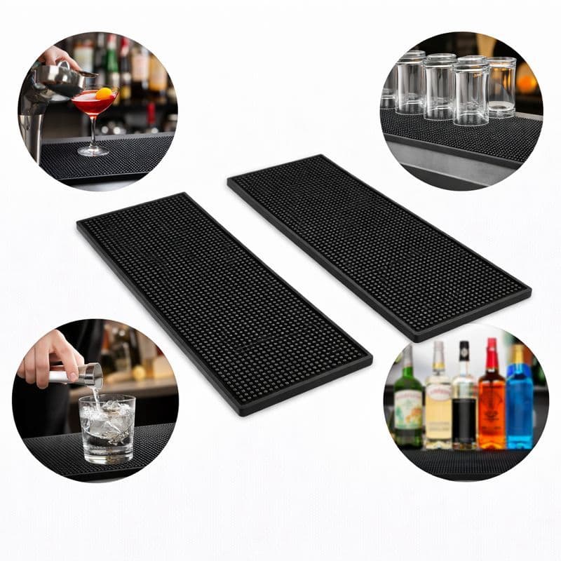 Kit 2 Tapete Barman Escorredor Porta Copo Drinks 30x45