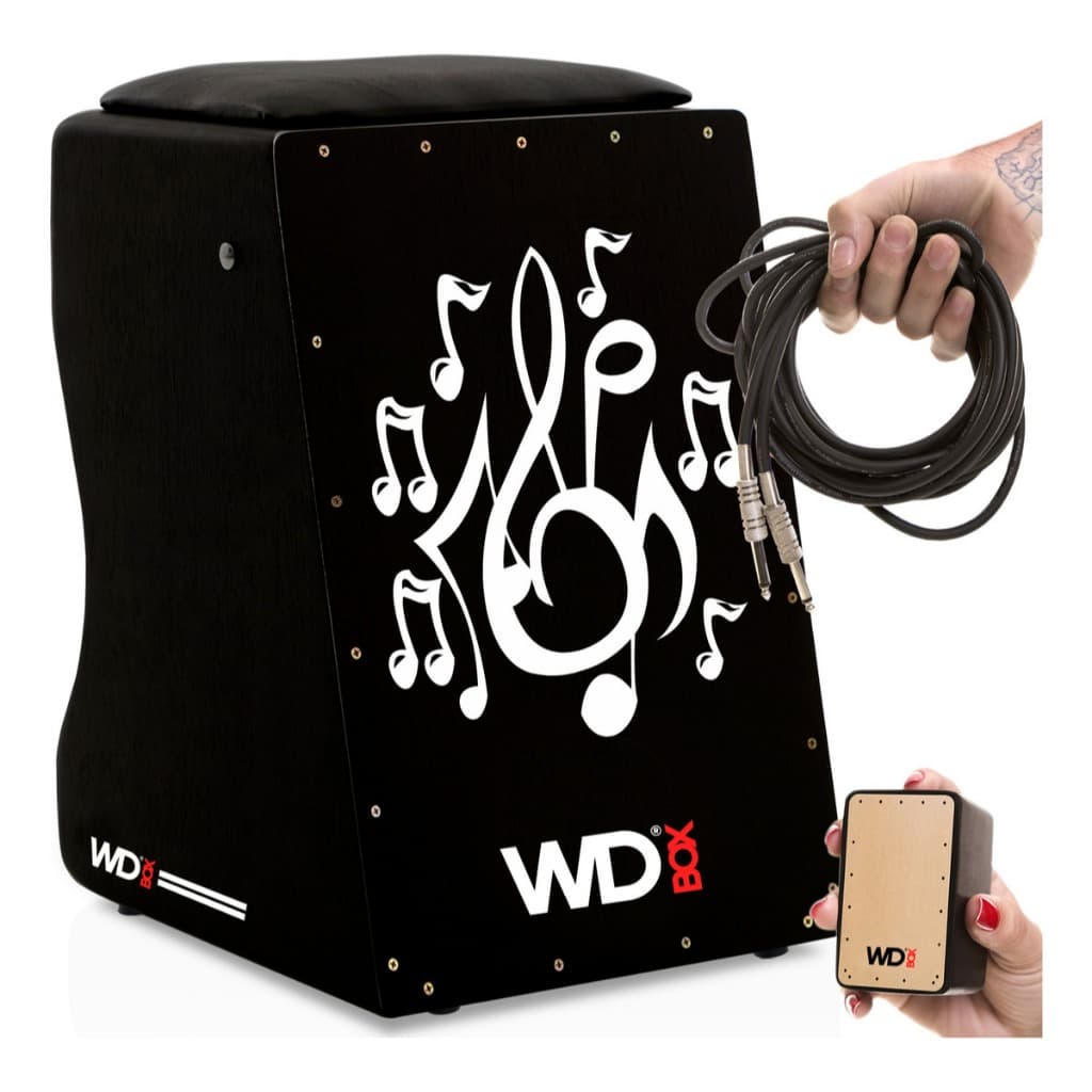 CAJÓN WD CUSTOM ELÉTRICO PROFISSIONAL | O | PRETO | MUSICAL