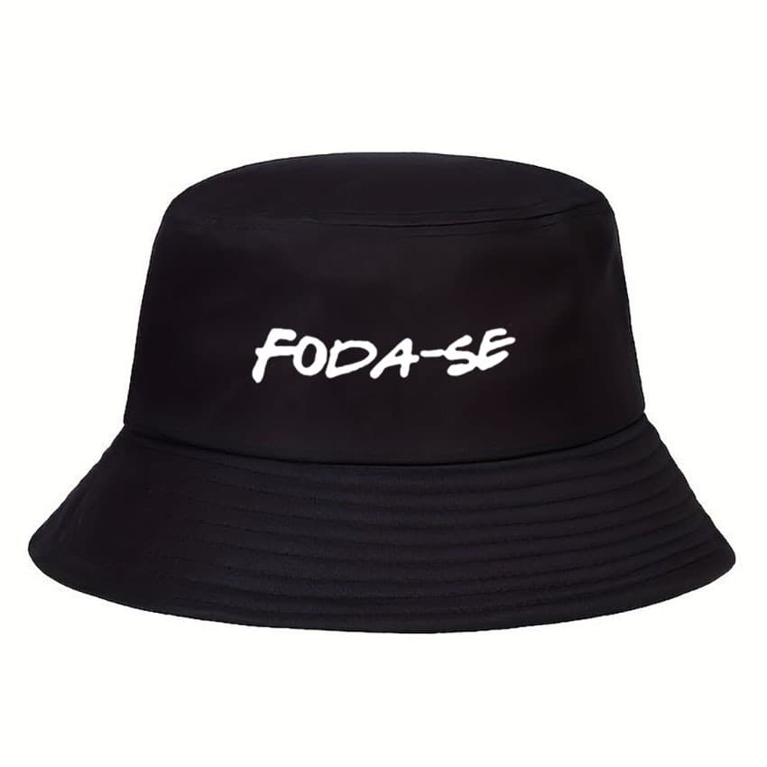 Chapéu Bucket Hat Panamá unissex Frase Fodase moda skate Street Varias cores