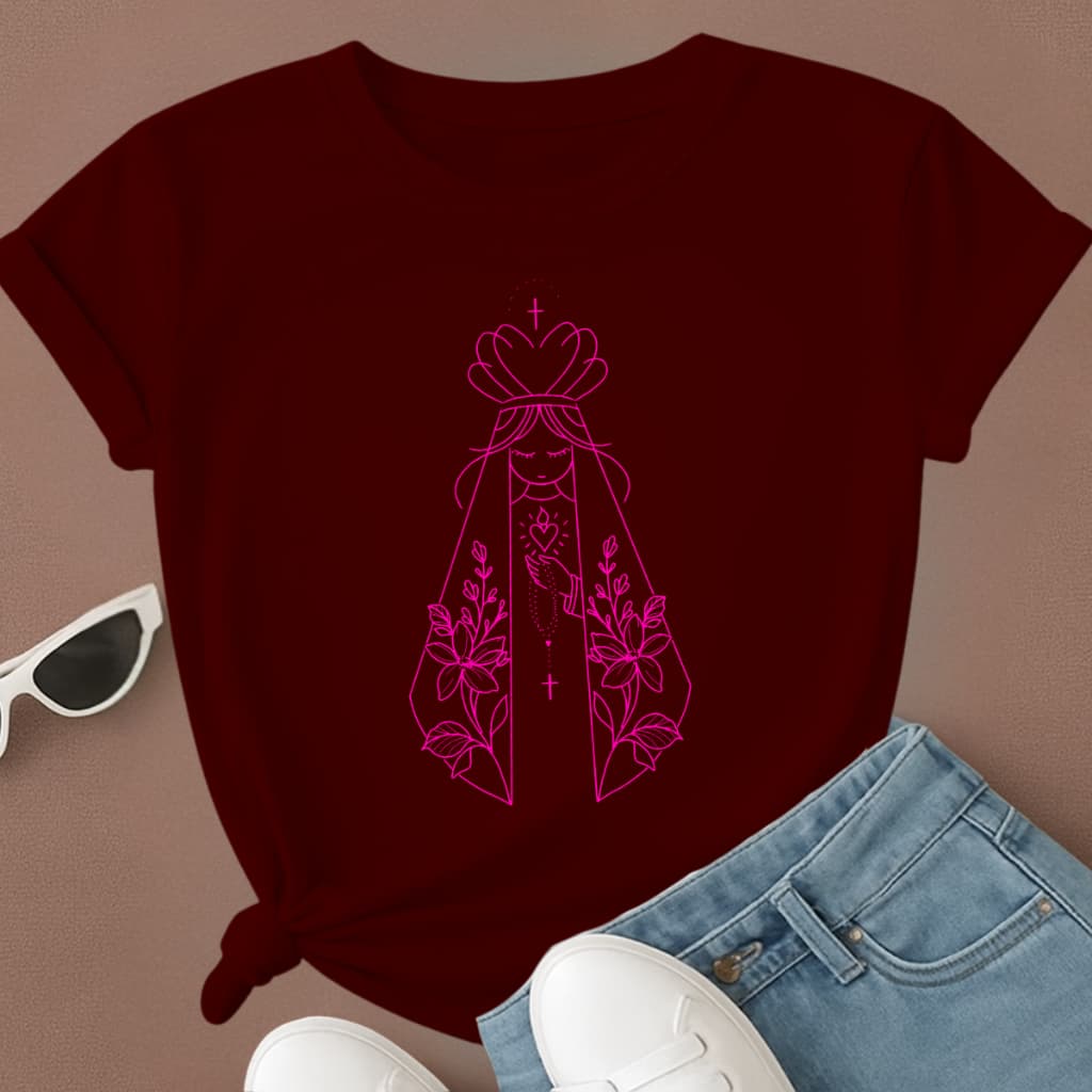 Camiseta Nossa Senhora Religiosa Catolica **PREMIUM** 100% Algodão - **ENVIO 10H** - Loja Camisetei