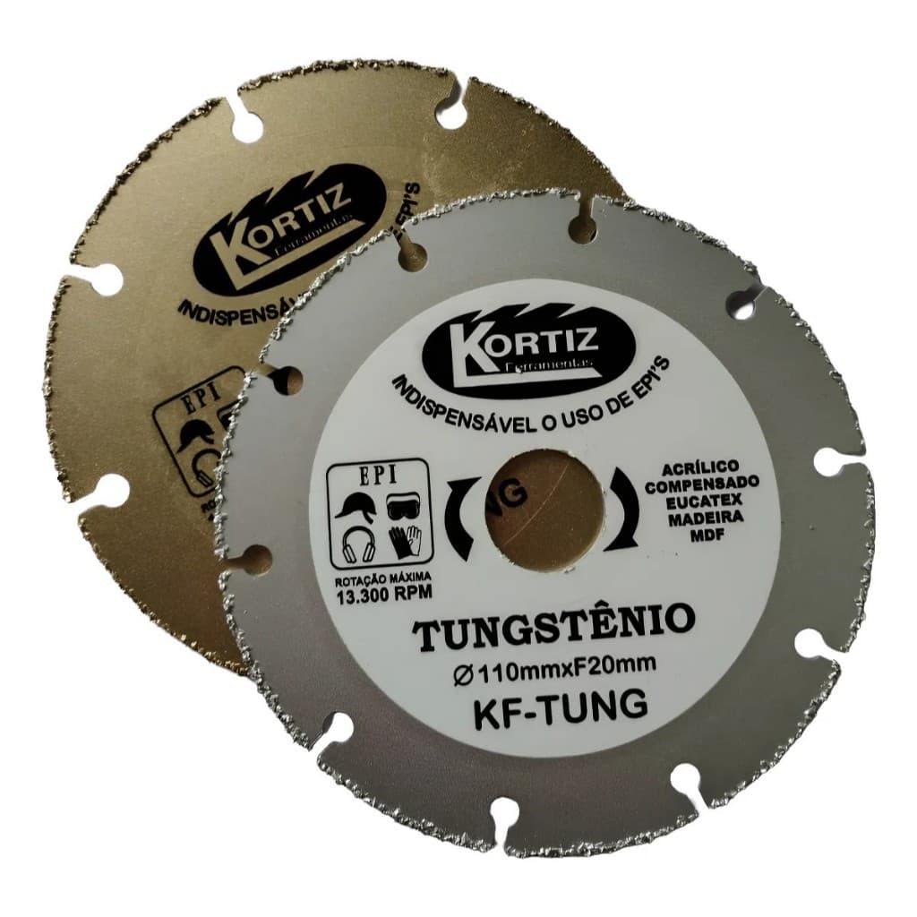 Disco Serra Circular Madeira com Tungstênio 110mm 4.3/8'' para corte de MDF compensados e aglomerado tabuas