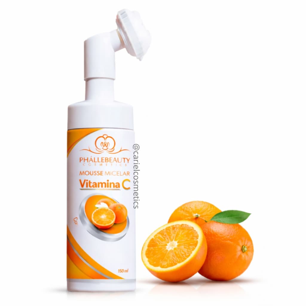 Mousse Micelar Espuma Limpeza Facial Phállebeauty 150ml Vitamina C Sabonete Facial Ação Antioxidante